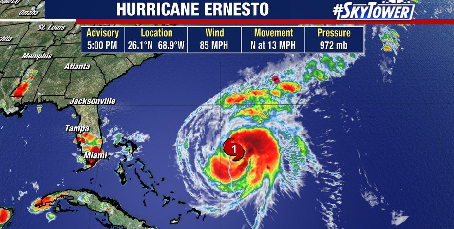 Hurricane Ernesto expected to generate dangerous swells, rip