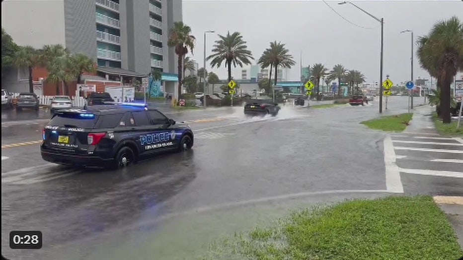 Gulf Blvd. was beginning to flood on Sunday. Image is courtesy of Jason Beisel. 