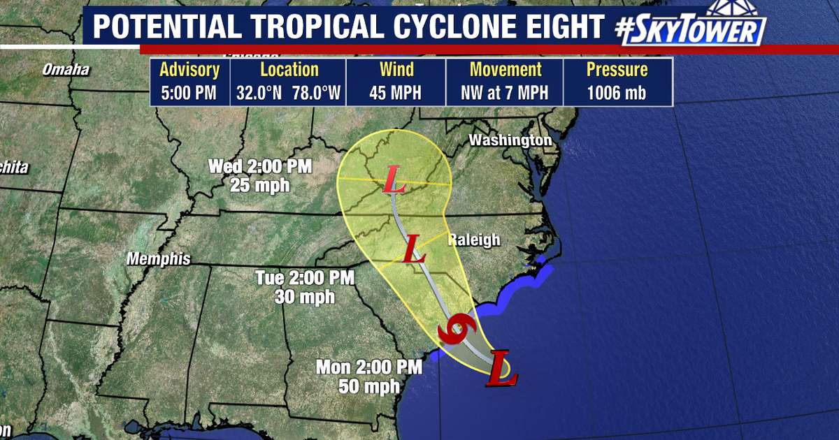 Potential Tropical Cyclone 8 forms off coast of the Carolinas: NHC ...