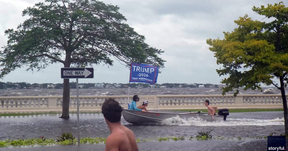 Watch: Pro-Trump boaters speed down flooded Tampa street | FOX 13 Tampa Bay