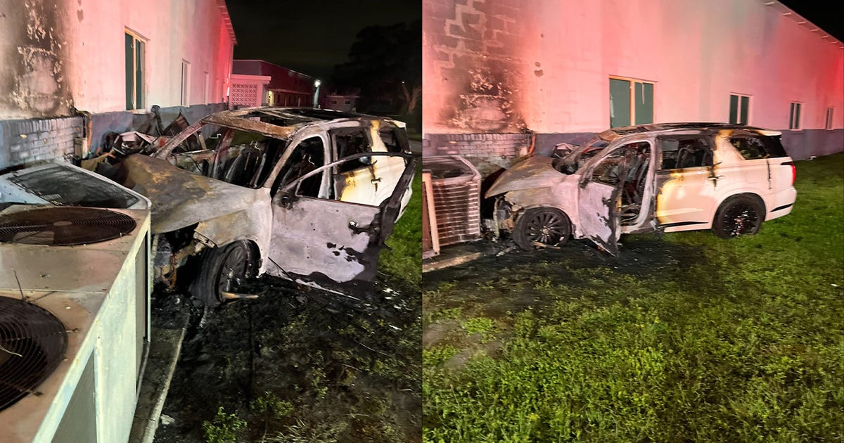 PHOTOS: Car catches fire after crashing into building in St. Pete | FOX ...