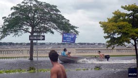 Watch: Pro-Trump boaters speed down flooded Tampa street