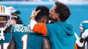 Tua Tagovailoa sustains concussion after hitting head on turf in Dolphins' loss to Bills