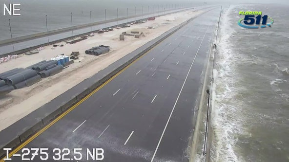 Hurricane Helene: Courtney Campbell Causeway's WB lanes reopen after 'wind-whipped waves' cause closure