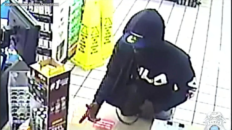 Tampa police are searching for a suspect accused of robbing a Circle K in August. Image is courtesy of the Tampa Police Department.