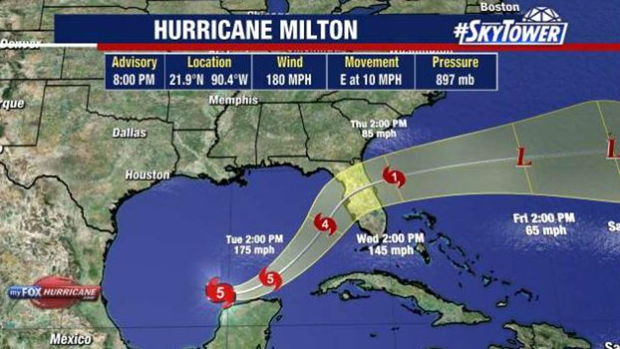 Hurricane Milton Tracker: Cat. No. Category 5 storm with winds of 180 mph brings storm surge and hurricane warnings for the Bay Area