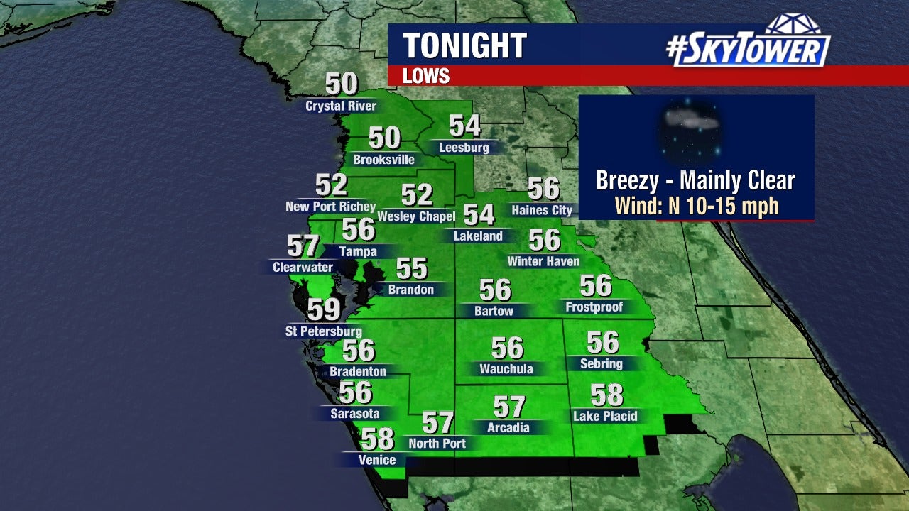 The first fall cold front brings cooler, drier air to Florida