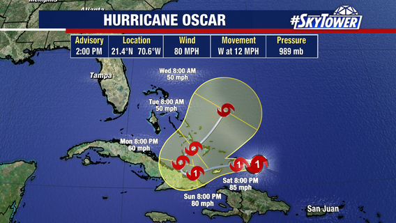 Oscar strengthens into hurricane in Atlantic, no threat to Florida