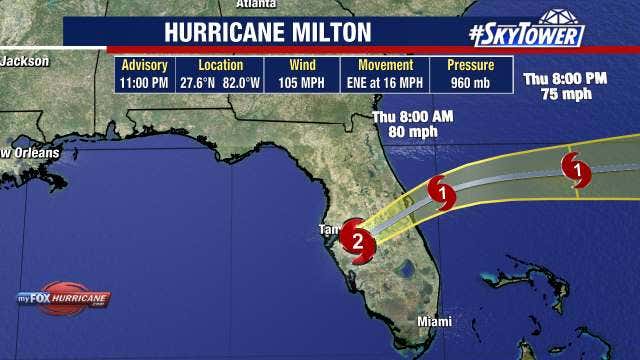 Hurricane Milton brings ‘damaging winds’ as Cat. 2 storm after Siesta Key landfall
