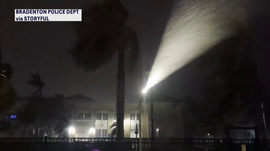 Hurricane Milton brought heavy rain and wind to Manatee County, as seen in this view from Bishop Museum. (Courtesy: Bradenton Police Dept.)