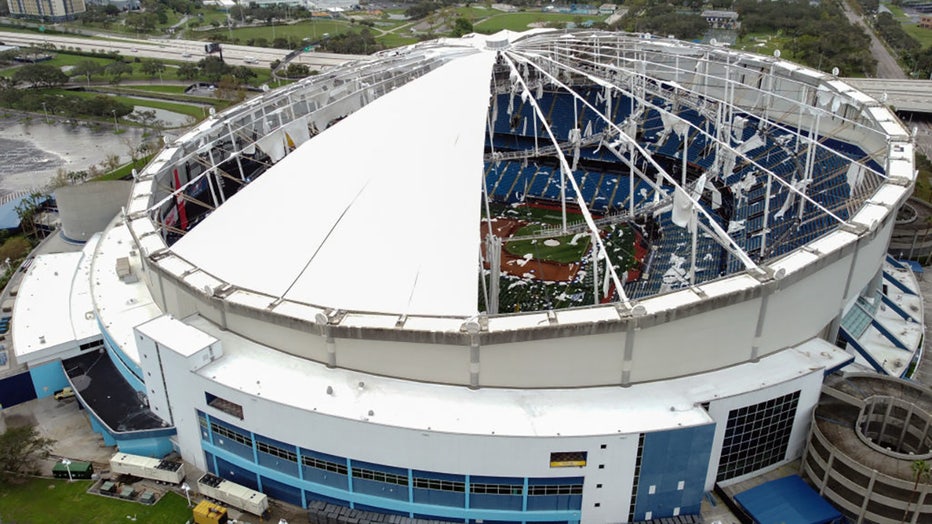 Tropicana Field Roof Ripped Off By Hurricane Milton | FOX 13 Seattle