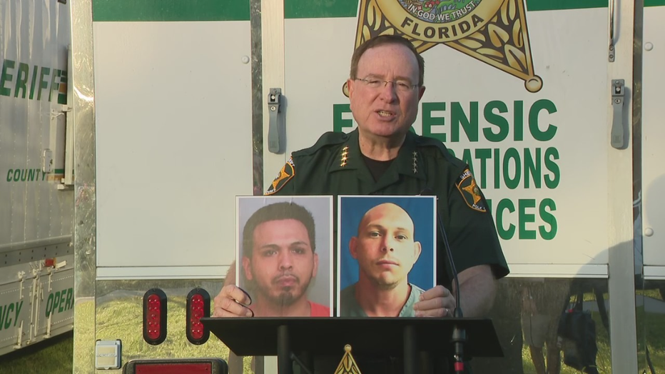 Polk County Sheriff Grady Judd spoke Thursday morning on a deadly gunfight in Mulberry. One suspect was caught after a pursuit.