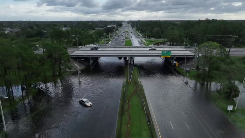 Flooding from Hurricane Milton extended well inland in Hillsborough County, as seen in this drone image from the Hillsborough County Sheriff's Office.