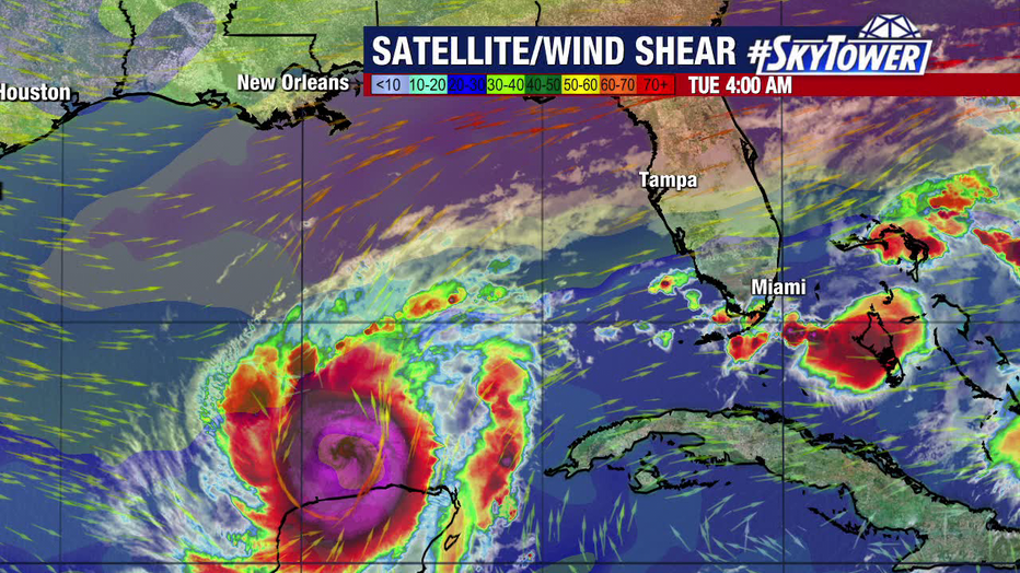 Hurricane Milton is expected to encounter wind shear before making landfall, which will likely result in some weakening. Regardless, it will be a major hurricane upon landfall.