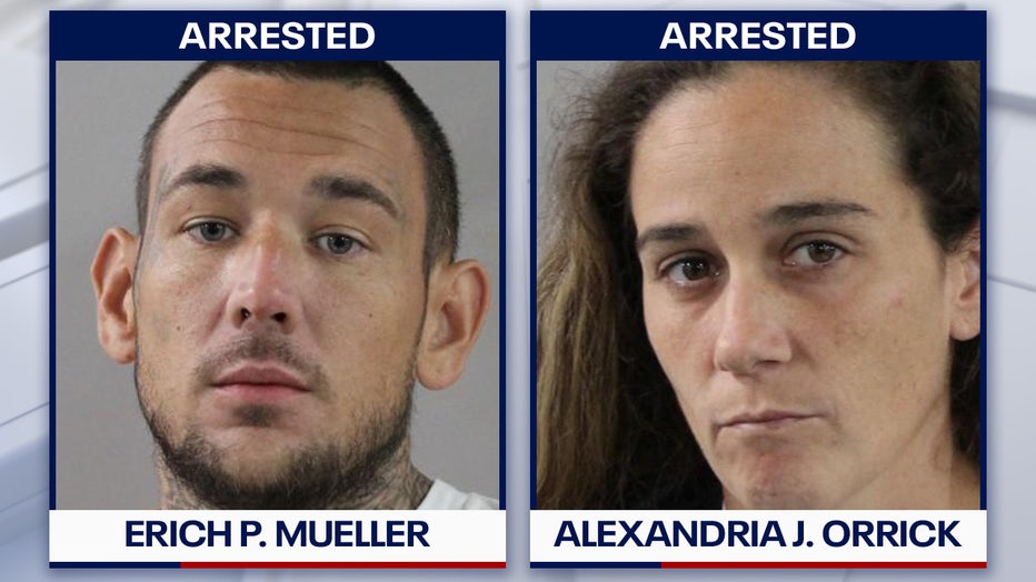 Erich P. Mueller and Alexandria J. Orrick mugshots courtesy of the Polk County Sheriff's Office.