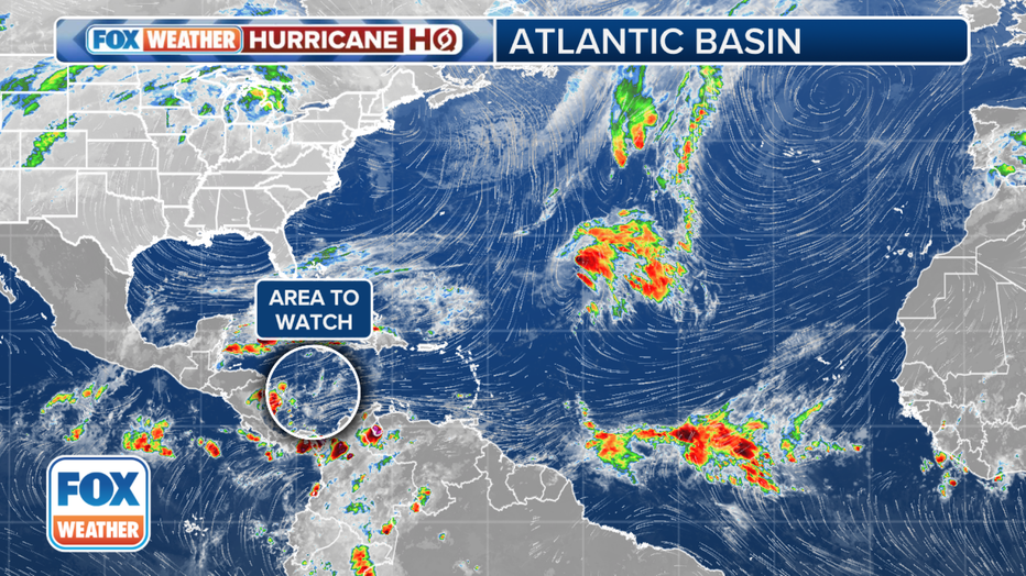 The tropical weather outlook for the Atlantic Basin.
(FOX Weather)