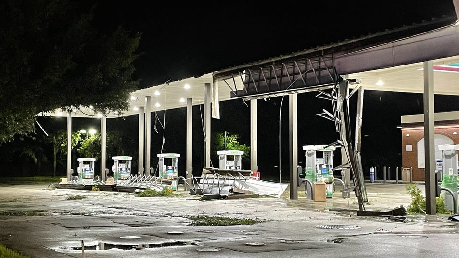 The 7-Eleven at Race Track Road and Countryway Boulevard after Hurricane Milton. Courtesy: Hillsborough County Sheriff's Office