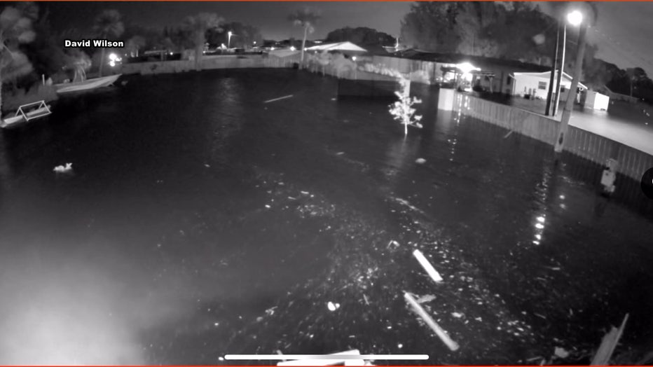 View of rising flood waters during Hurricane Helene in the area.