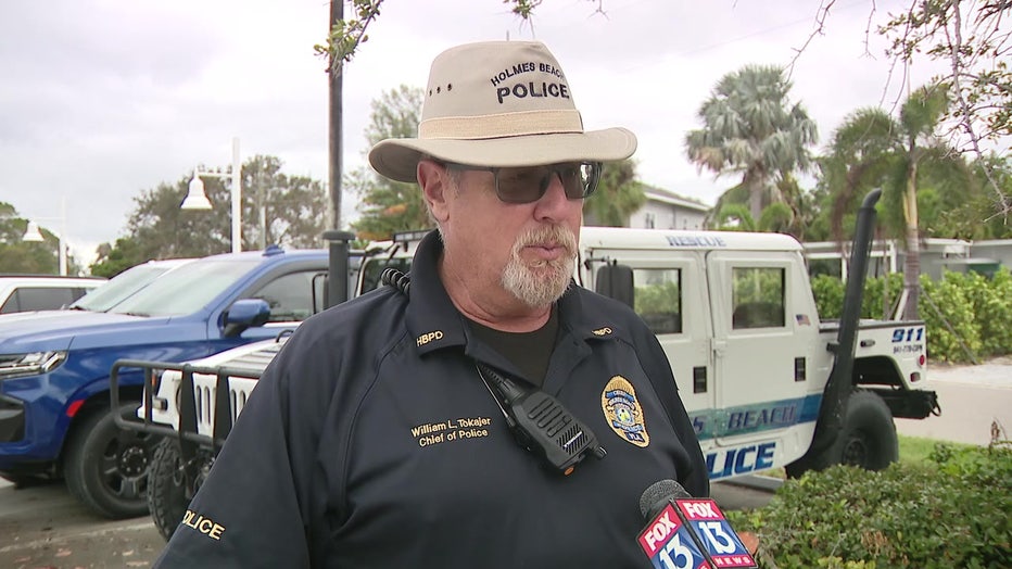 William Tokajer, Chief of Police in Holmes Beach, urging residents of Holmes Beach to evacuate the community.