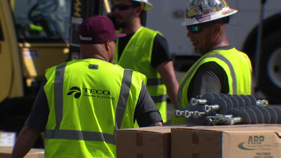 TECO workers at a staging area in Tampa.