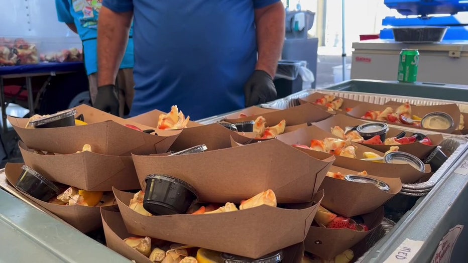 Food being prepared at Frenchys Stone Crab Festival