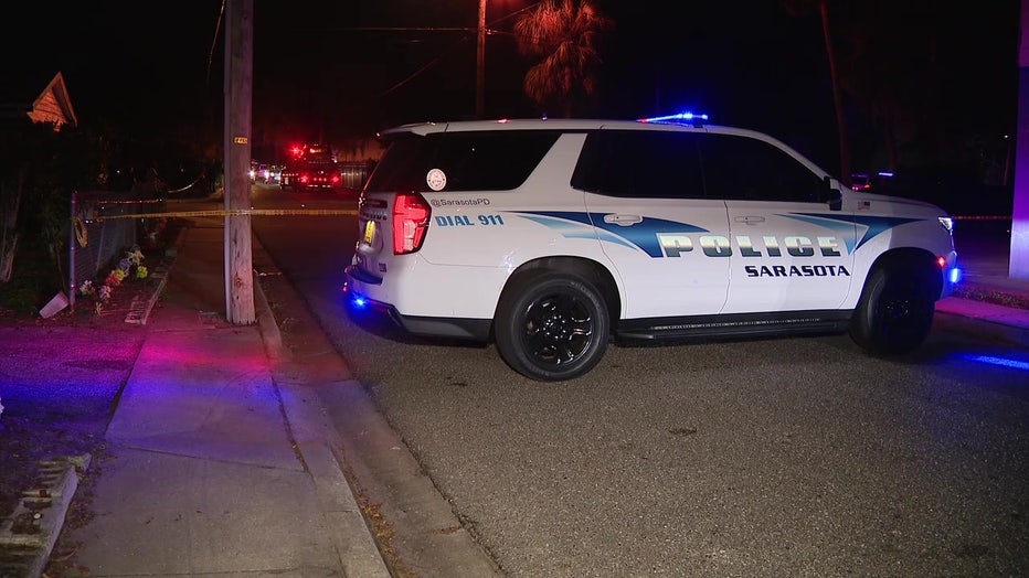 The scene where a Sarasota cop hit a kid riding a dirt bike.