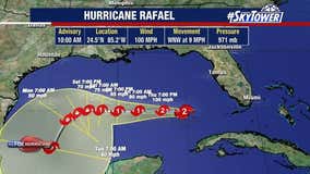 Hurricane Rafael turning away from Florida after moving into Gulf of Mexico