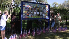 Veterans and students worked together to create new art structure at Harvest Hope Park in Tampa