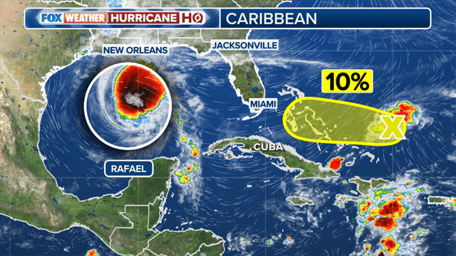 Invest 98L monitored for development as Rafael churns through Gulf of Mexico