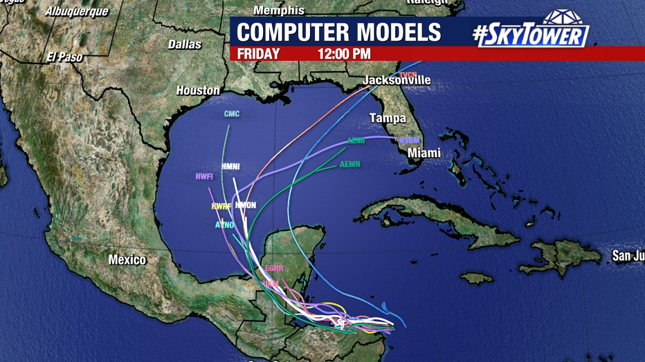 Models show Sara moving toward Florida during the mid-to-late portion of next week.