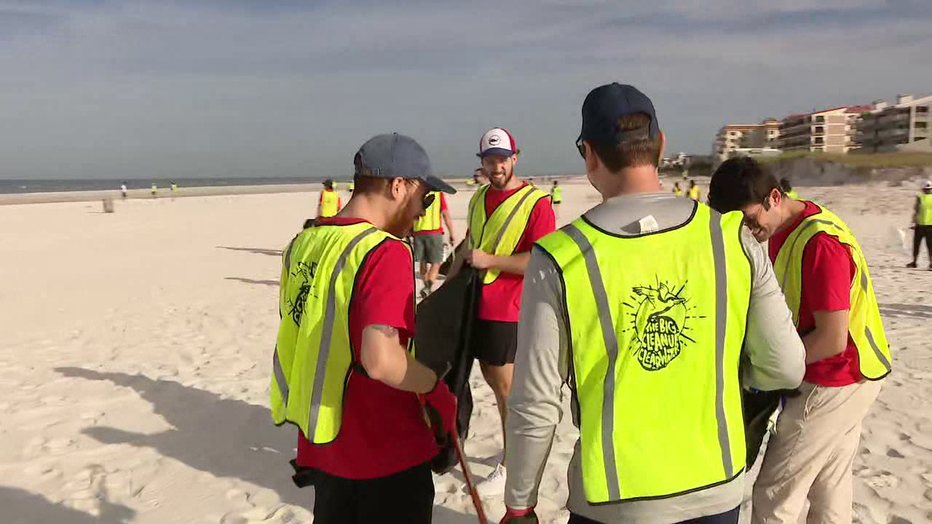 Close to 250 volunteers came out to Clearwater Beach on Friday morning to kick off the Big Cleanup Clearwater.