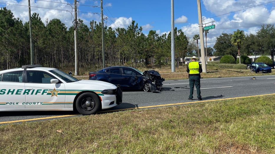 Polk County deputies responding to fatal Davenport crash.