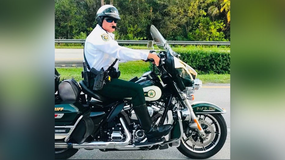 Deputy Ignacio 'Dan' Diaz was critically injured in crash Thursday in Palm Beach County that killed his two colleagues. Image is courtesy of the Palm Beach County Sheriff's Office.