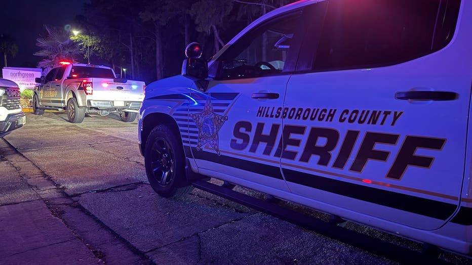 Hillsborough County Sherriffs at Northgreen Apartment Complex in Carrollwood responding to the stabbing.