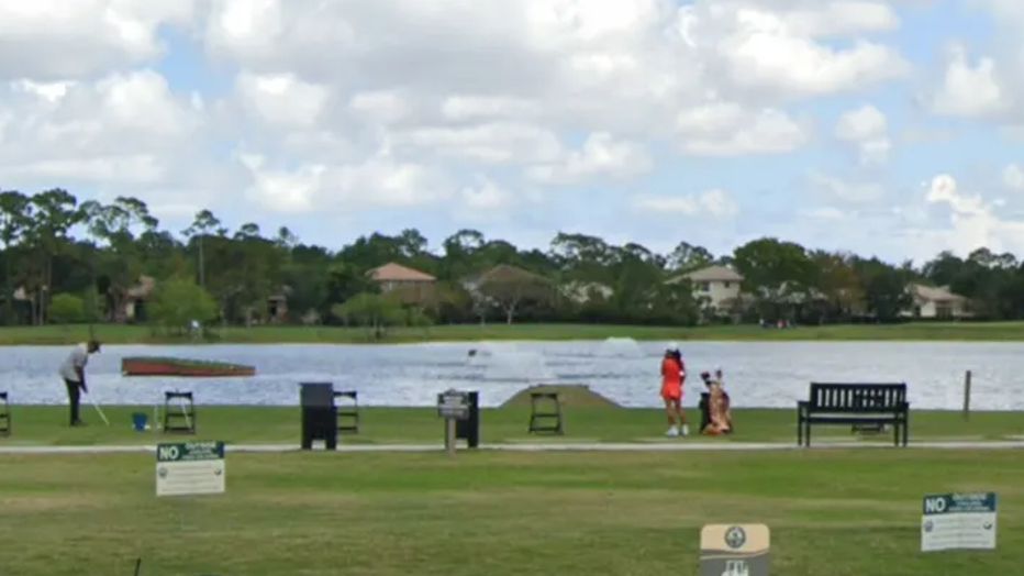Hiltebeitel was chased into one of the ponds at Sandhill Crane Golf Club in Palm Beach Gardens, The Associated Press reported, citing police. (Google Maps)