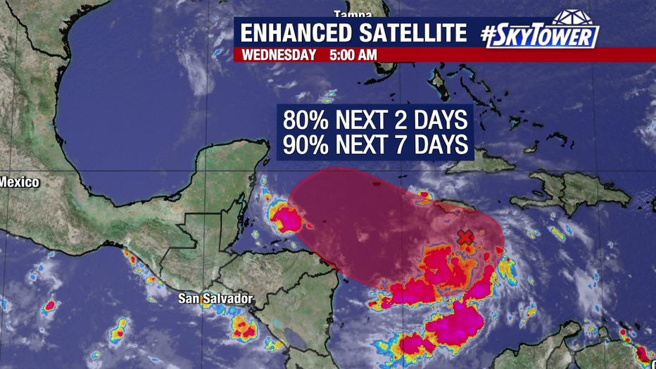 Invest 99L expected to Sara, could potentially impact Florida