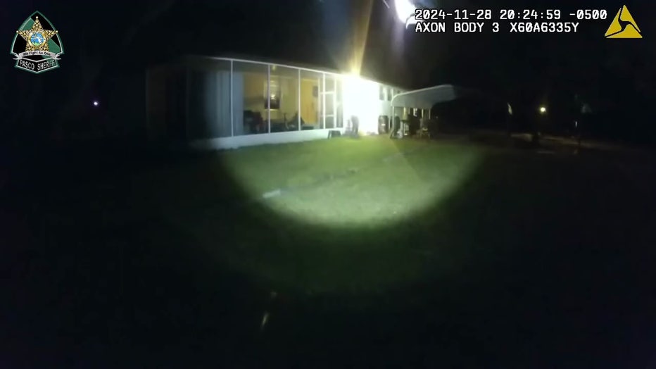 A Pasco County deputy opened fire on Thanksgiving night, shooting a man armed with a gun who's also accused of swinging a sword near kids minutes earlier, according to the sheriff's office. (Image courtesy of PSO.)