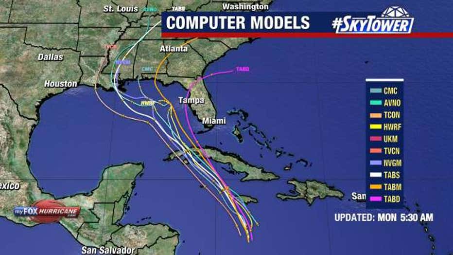 Potential Tropical Cyclone 18 is expected to move through the Gulf as Rafael and eventually redevelop from a hurricane back into a tropical storm.