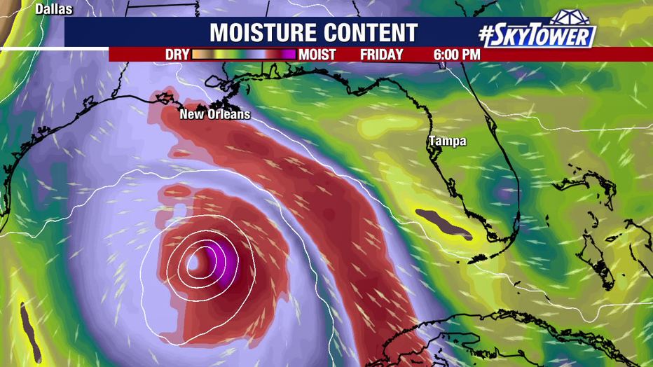 Hurricane Rafael will pull moisture away from Florida as it heads west over the Gulf of Mexico, allowing for a return to moderate humidity.