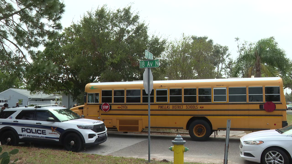 A middle school student was hospitalized with a gunshot wound Tuesday morning, St. Pete police said.