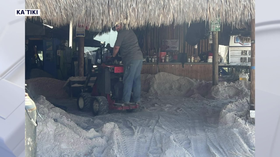 Ka'Tiki on Sunset Beach was hit with large amounts of sand during recent hurricanes. (Photo courtesy of Ka'Tiki)