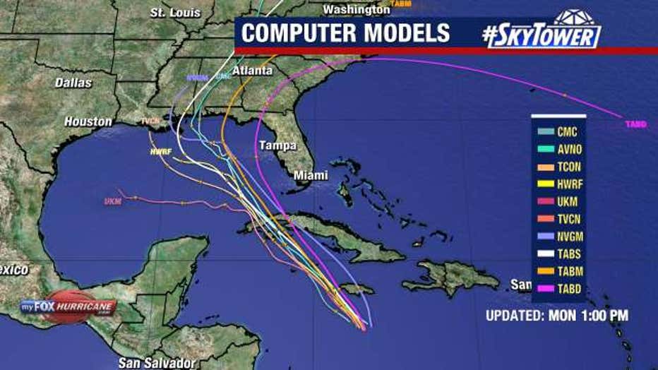 Tropical Depression 18 as Rafael is expected to move through the Gulf and remain west of Florida.