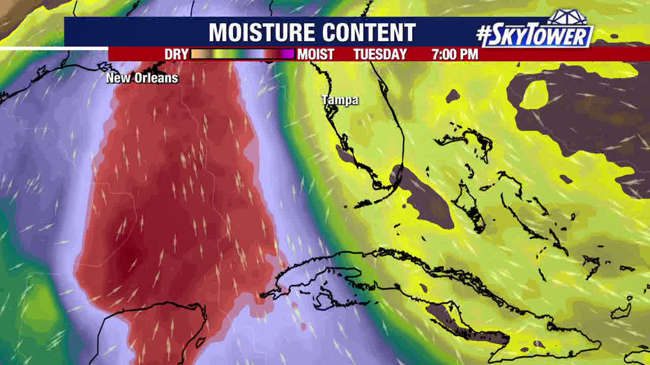 Models show the system moving toward Florida next week, but likely not as a hurricane.