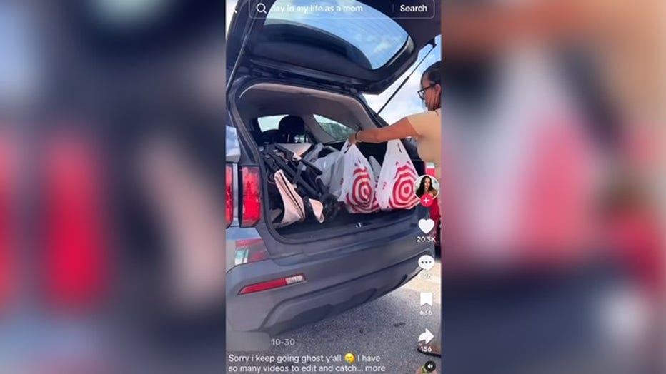 The suspect posted a TikTok video showing her putting away the stolen items from Target. (Cape Coral Police Department)