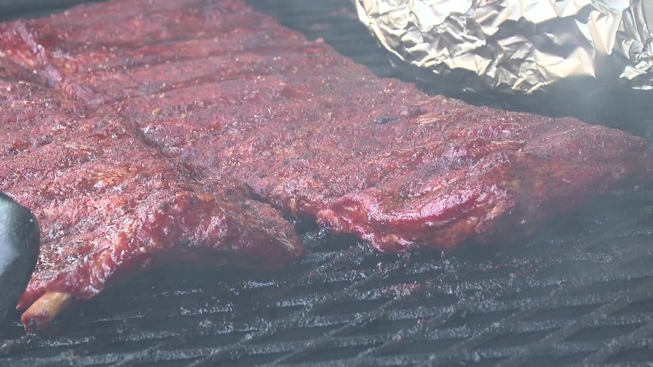 Ribs being cooked at the 2024 Tampa Pig Jig.