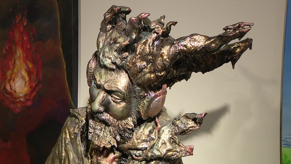 Sculpture featured at the Imagine Museum's comic and anime exhibit.