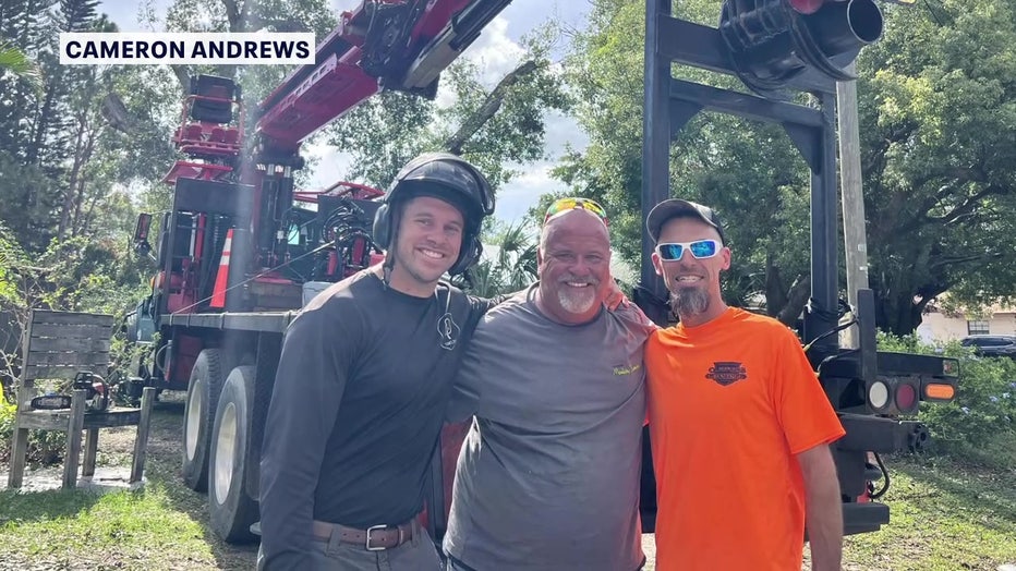 Cams Trees, LLC., C-Jones Lawn and Tree, and Monkey Business Tree and Crane Service joined forces to remove the tree.