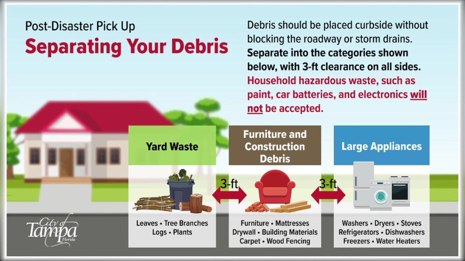 Tampa officials want residents to separate their hurricane debris.