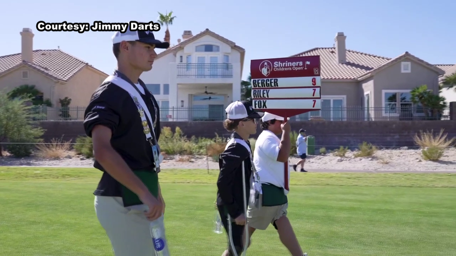 Zavi Gonzalez was selected as one of 20 Shriners patients to serve as an ambassador at the Shriners Children's Open, a PGA Tour event in Las Vegas. (Courtesy: Jimmy Darts)