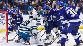 Hagel scores 2, Point has 4 assists in Lightning’s 8-1 win over Sharks